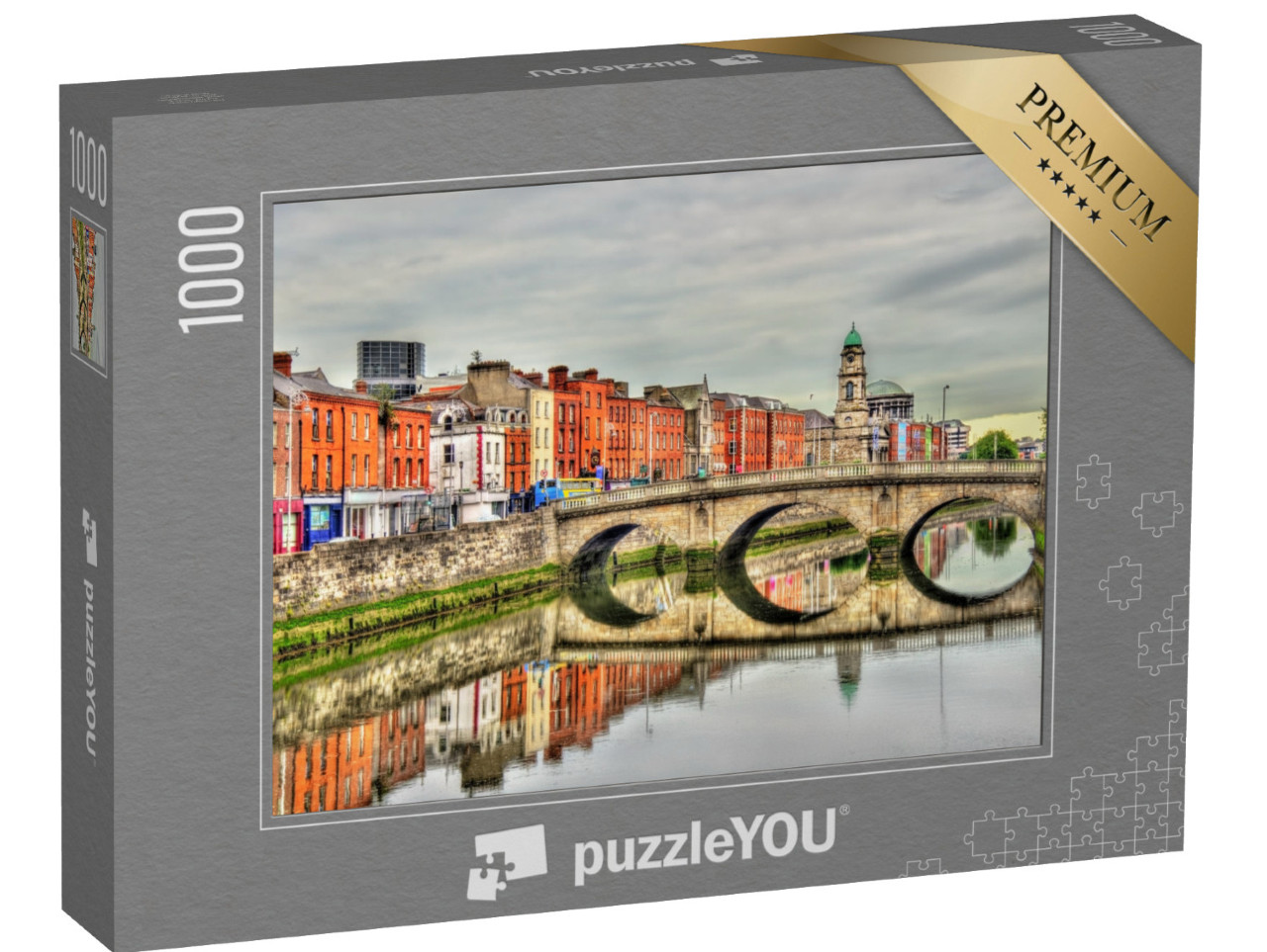 Puzzle de 1000 pièces « Vue sur le pont Mellows à Dublin, Irlande »