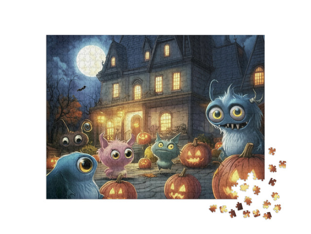 Puzzle de 1000 pièces « Amis des monstres à Halloween »