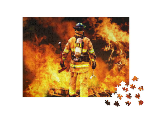 Puzzle de 500 pièces « Pompier dans le feu »