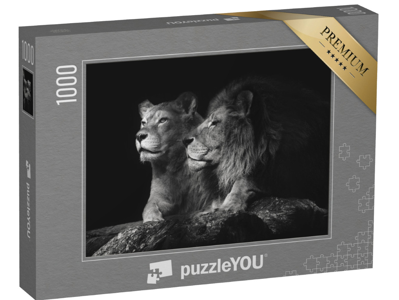 Puzzle de 1000 pièces « Un couple de lions »