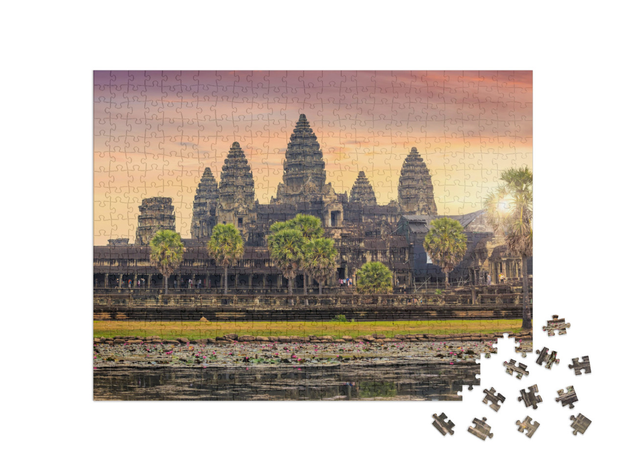 Puzzle de 500 pièces « Beau lever de soleil sur Angkor Wat, Siem Reap, Cambodge »