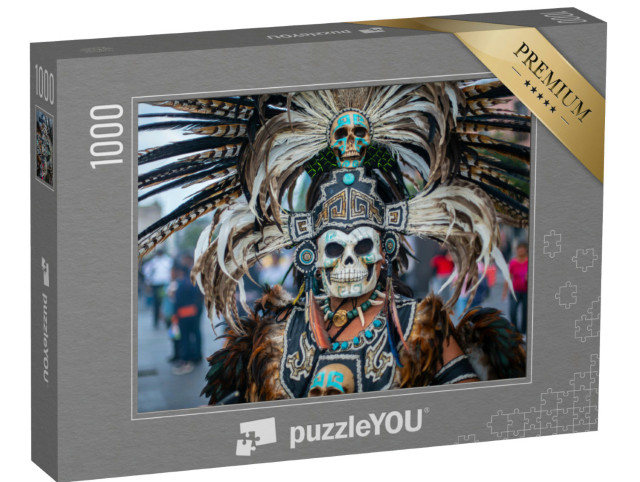 Puzzle de 1000 pièces « Danseuse en costume préhispanique sur le Zocalo de Mexico »