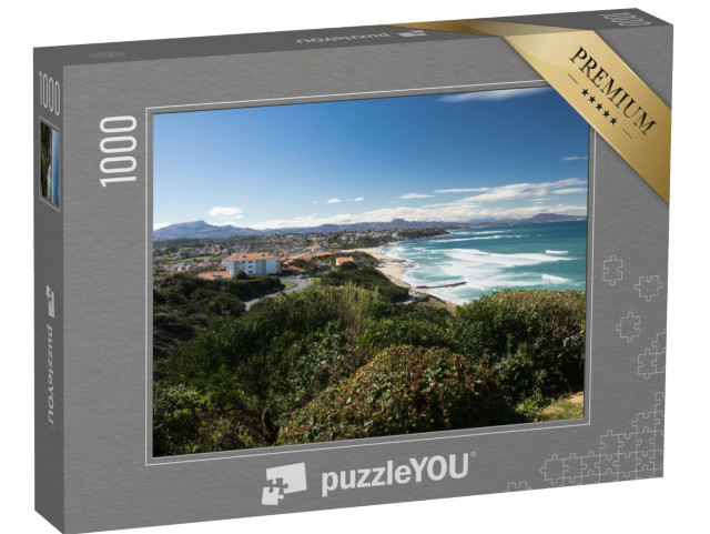 Puzzle de 1000 pièces « côte atlantique pittoresque sous un ciel bleu ensoleillé à bidart, pays basque, france »