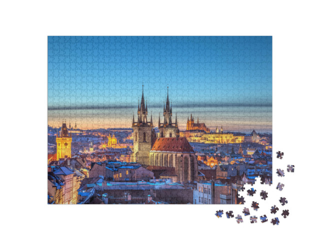 Puzzle de 1000 pièces « Vue sur le centre historique de Prague »
