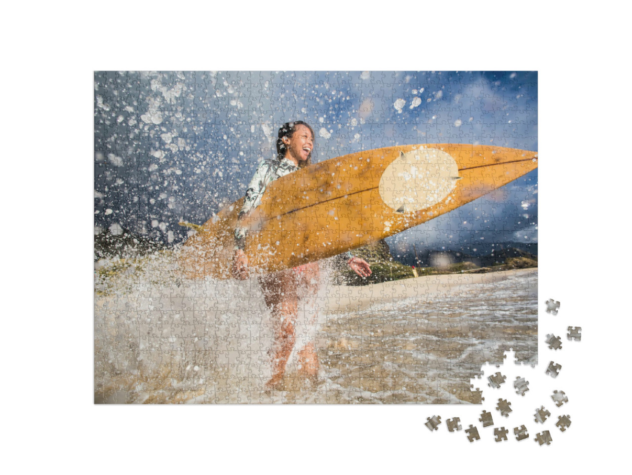 Puzzle de 1000 pièces « Surf : les filles à la plage »