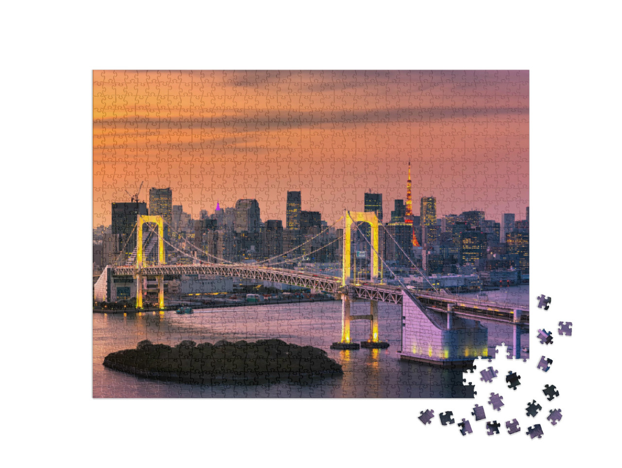 Puzzle de 1000 pièces « Baie de Tokyo et tour de Tokyo »