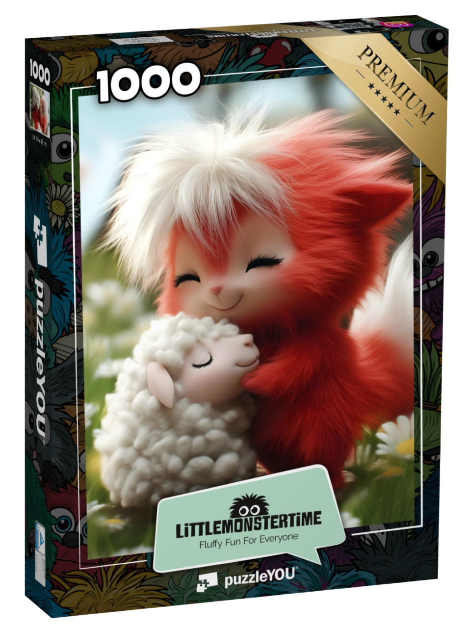 Puzzle de 1000 pièces « LITTLEMONSTERTIME: Wooly & Muffin’s Fluffy Hug »