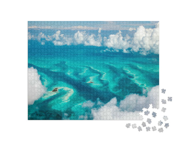 Puzzle de 1000 pièces « Paysage marin au-dessus des Bahamas vu du ciel »