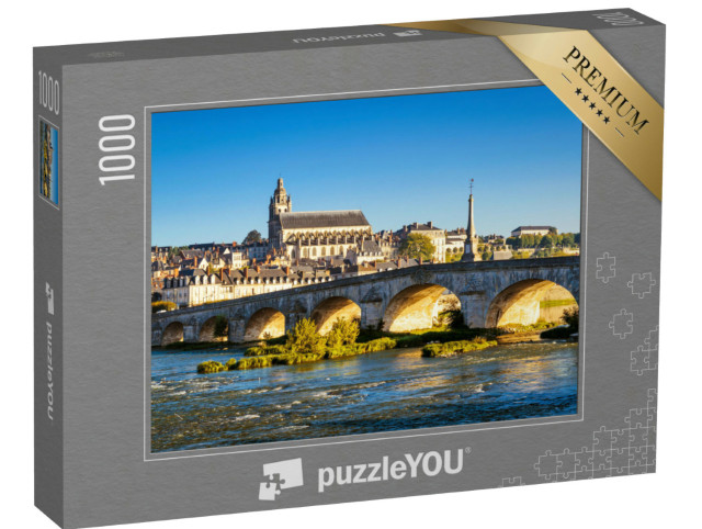 Puzzle de 1000 pièces « Vue de la ville de Blois au coucher du soleil, France »