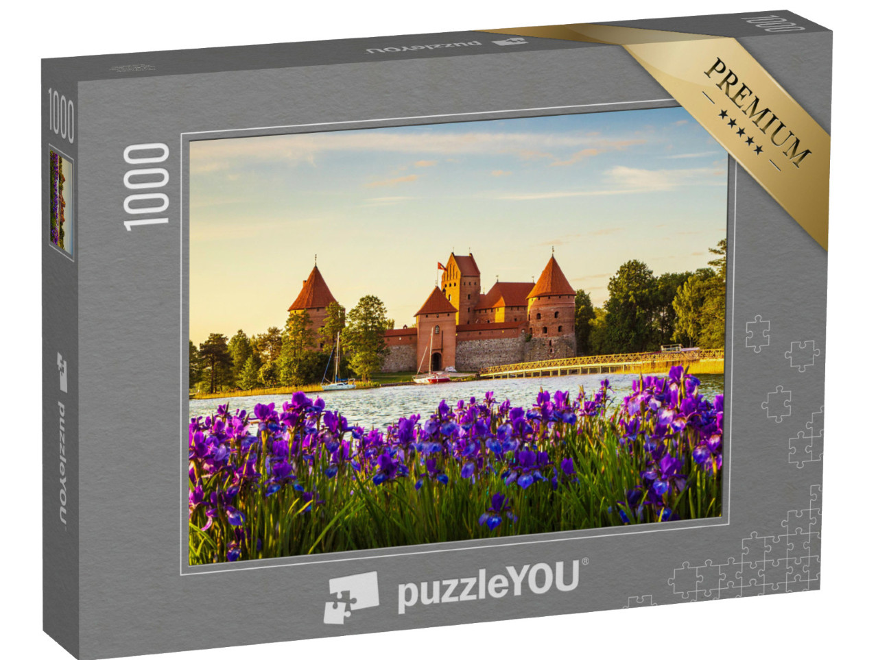 Puzzle de 1000 pièces « Le château de l'île de Trakai, site touristique en Lituanie »