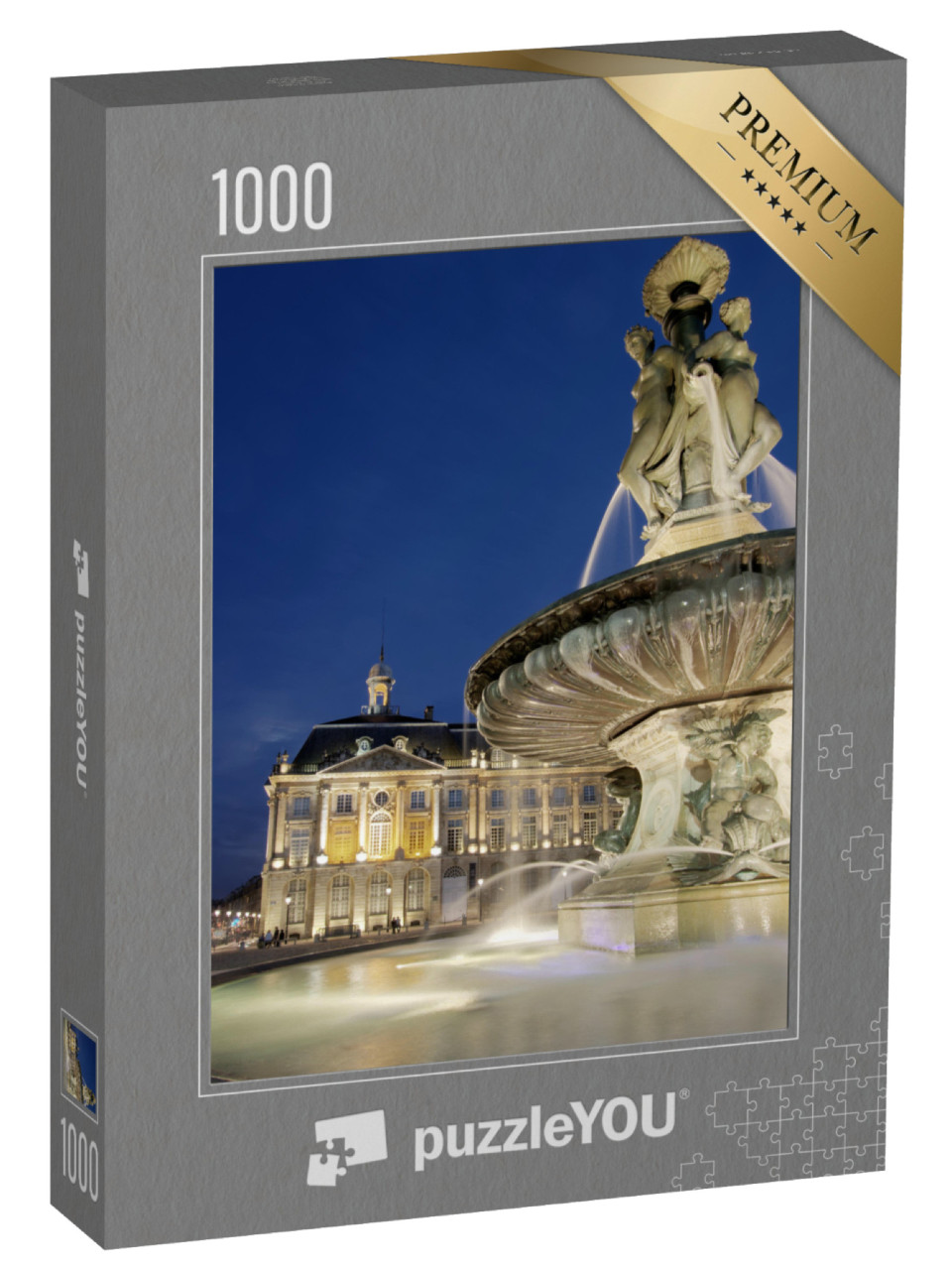 Puzzle de 1000 pièces « Fontaine de la place de la Bourse, Bordeaux (France) »