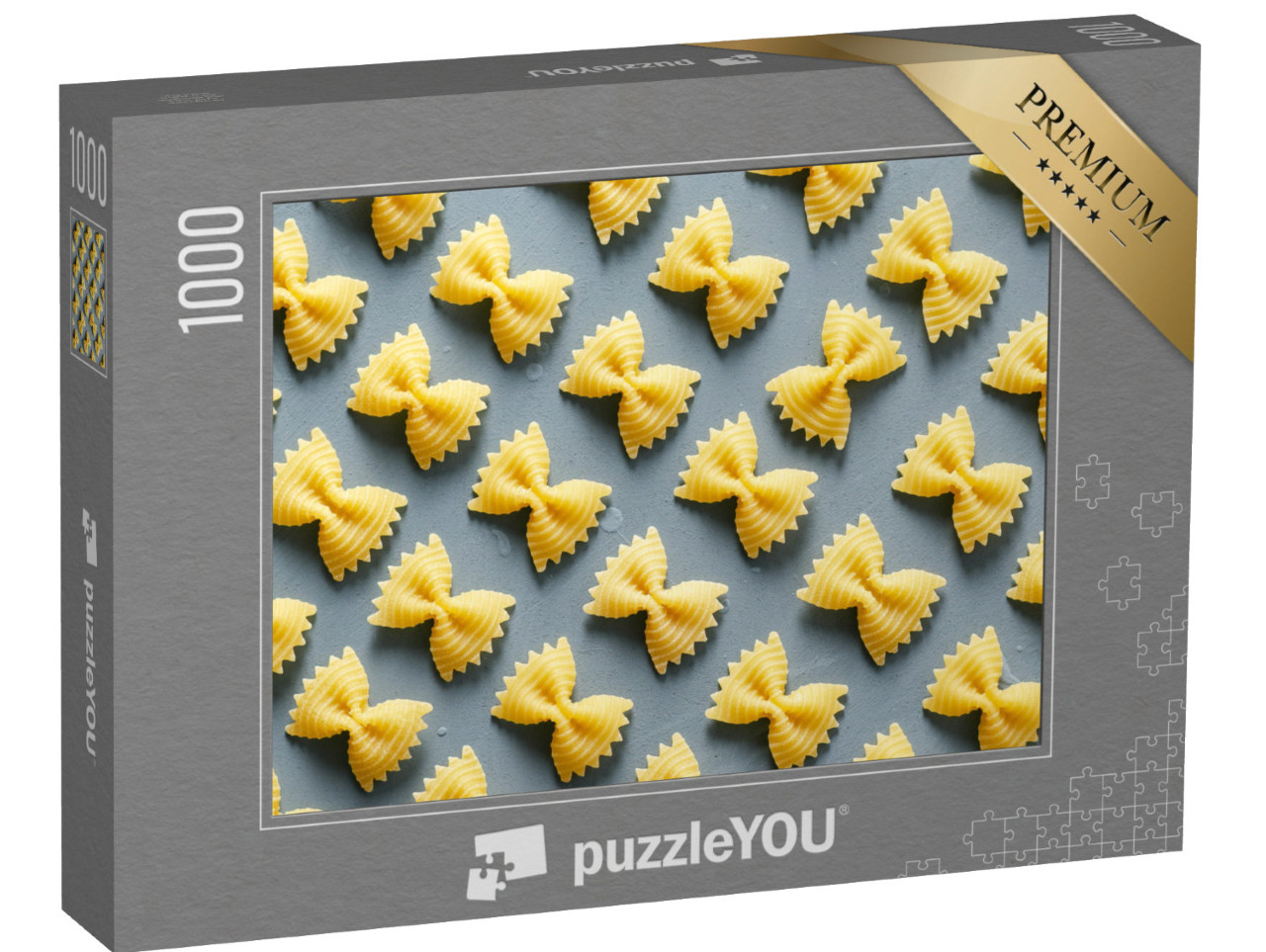 Puzzle de 1000 pièces « Motif symétrique de farfalle, également connu sous le nom de pâtes papillon »
