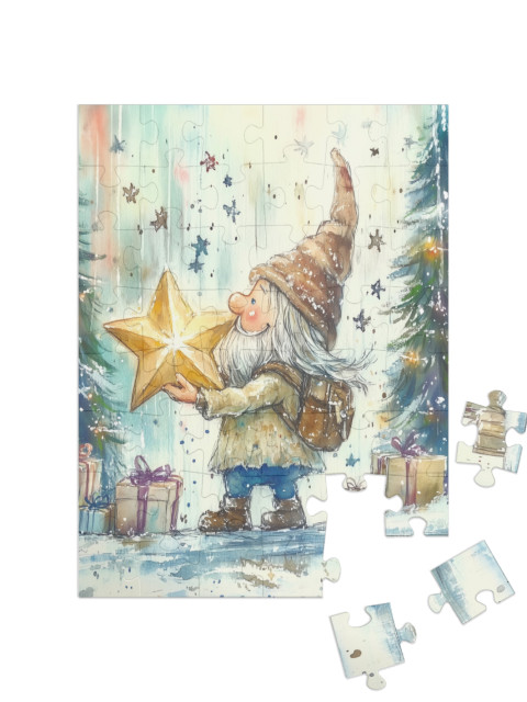 Puzzle de 48 pièces « Le lutin de Noël trouve l'étoile »