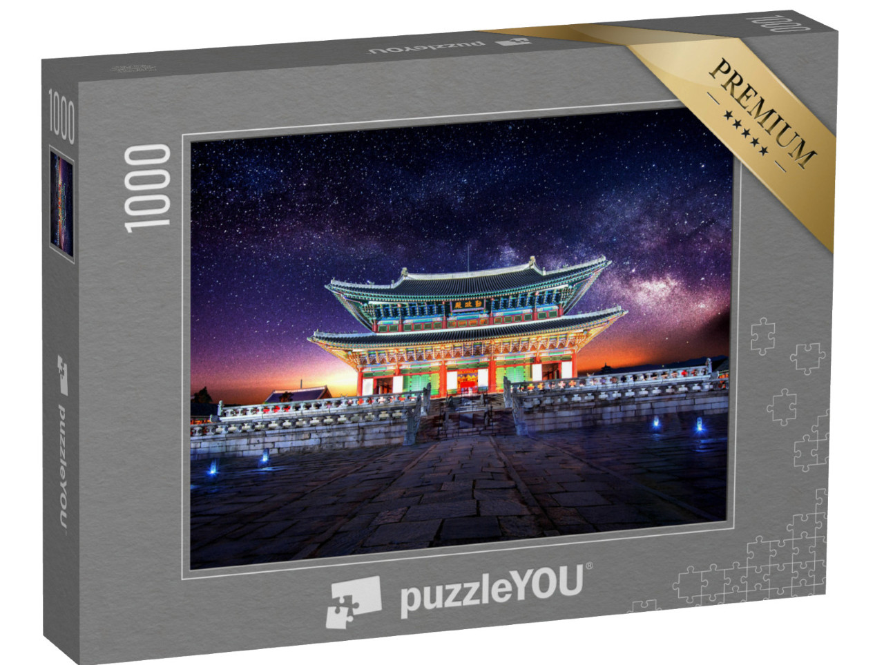 Puzzle de 1000 pièces « Voie lactée derrière le Palais Gyeongbokgung, Séoul, Corée du Sud »