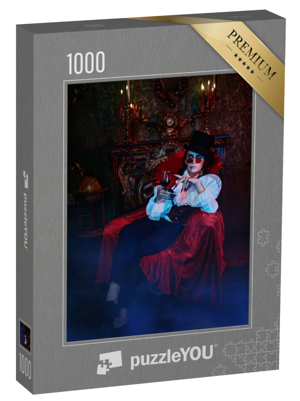 Puzzle de 1000 pièces « Aristocrate vampire du 19e siècle en costume élégant »