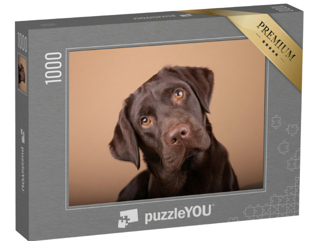 Puzzle de 1000 pièces « Labrador chiot au cœur tendre »