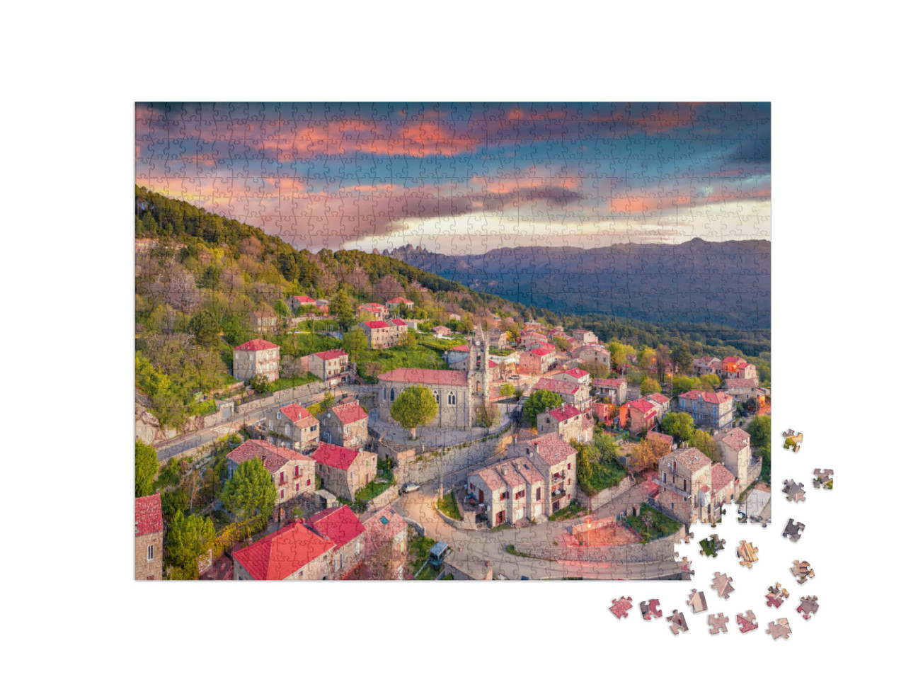 Puzzle de 1000 pièces « Vue matinale de l'île de Corse, France, Europe »