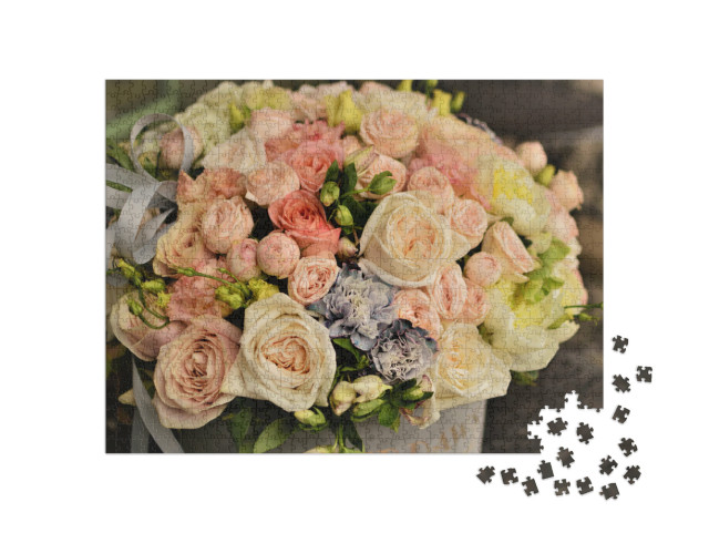 Puzzle de 1000 pièces « Un bouquet de fleurs délicates »
