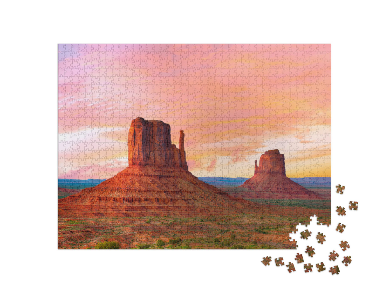 Puzzle de 1000 pièces « Beau coucher de soleil, Monument Valley, Utah, États-Unis »
