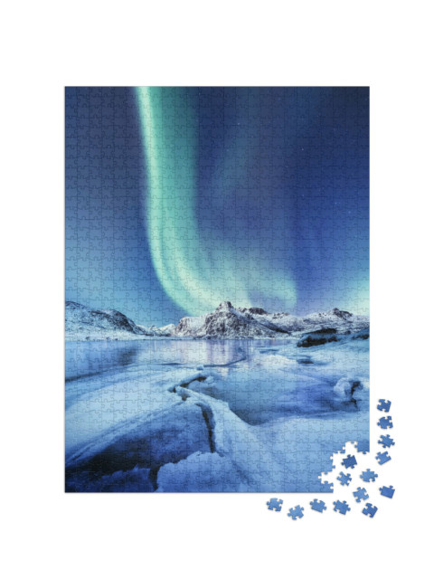 Puzzle de 1000 pièces « Aurora Borealis, Îles Lofoten, Norvège »