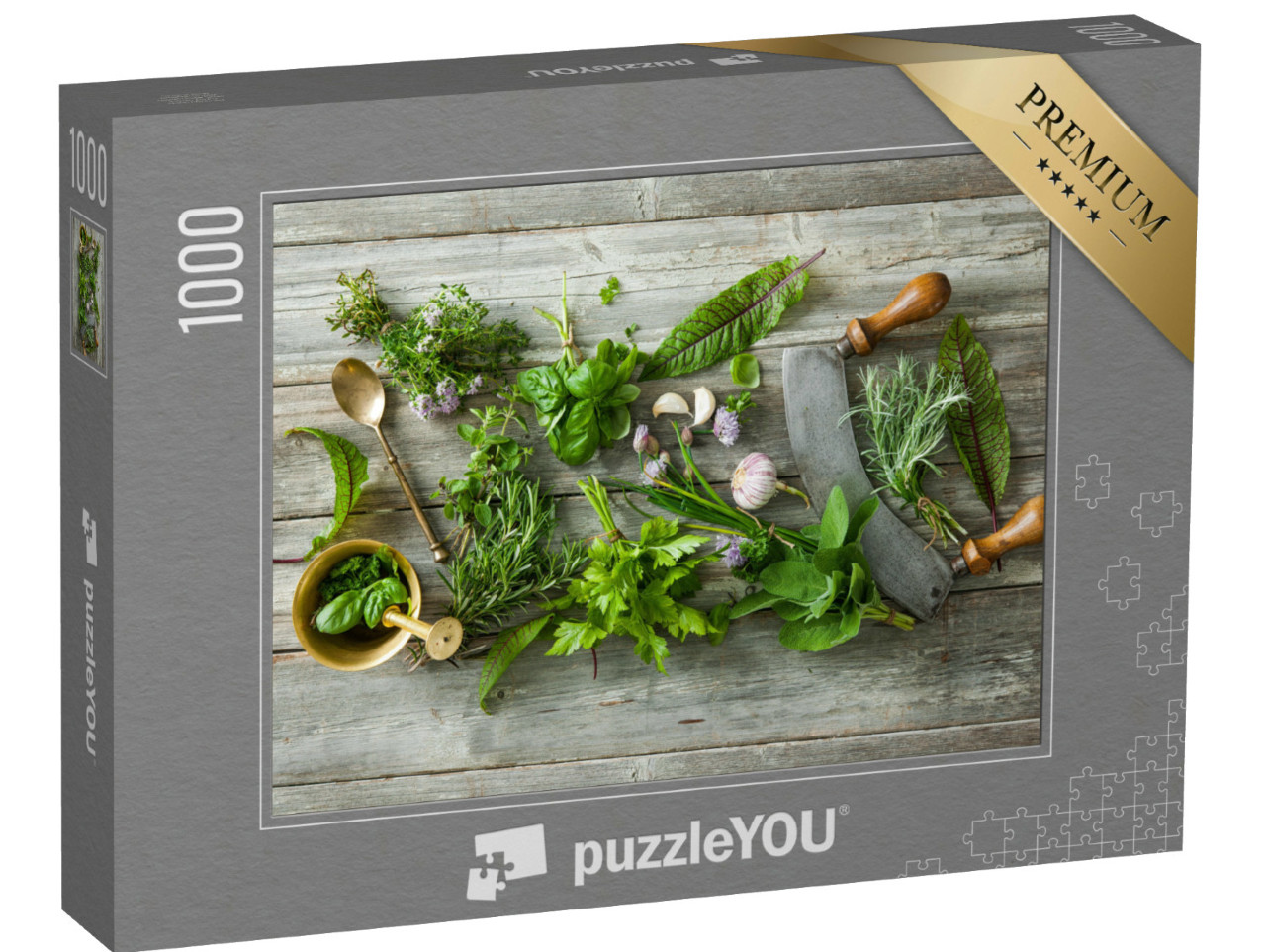 Puzzle de 1000 pièces « Herbes aromatiques fraîches et épices »