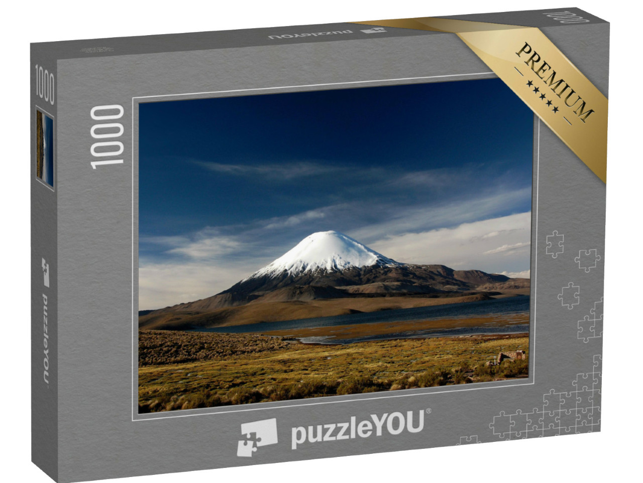 Puzzle de 1000 pièces « Majestueux volcan Parinacota et lac Chungara, Parc national Lauca, Chili »