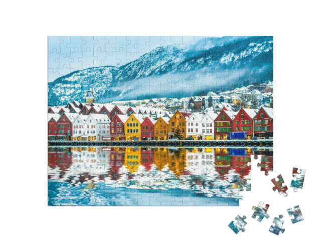 Puzzle de 200 pièces « Vue sur Bergen, Norvège »