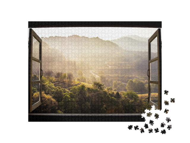 Puzzle de 1000 pièces « Paysage inondé de soleil en Thaïlande »