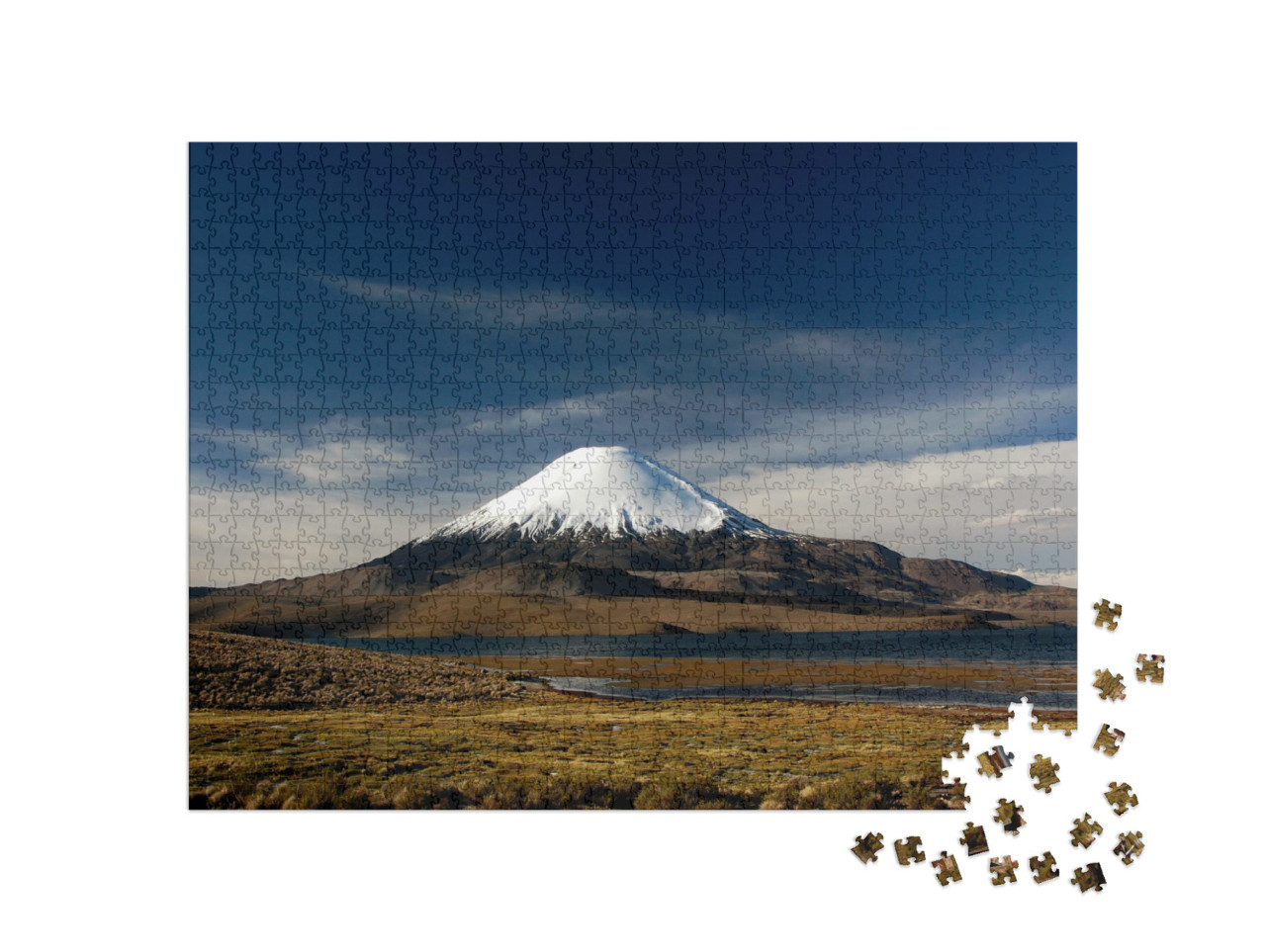 Puzzle de 1000 pièces « Majestueux volcan Parinacota et lac Chungara, Parc national Lauca, Chili »