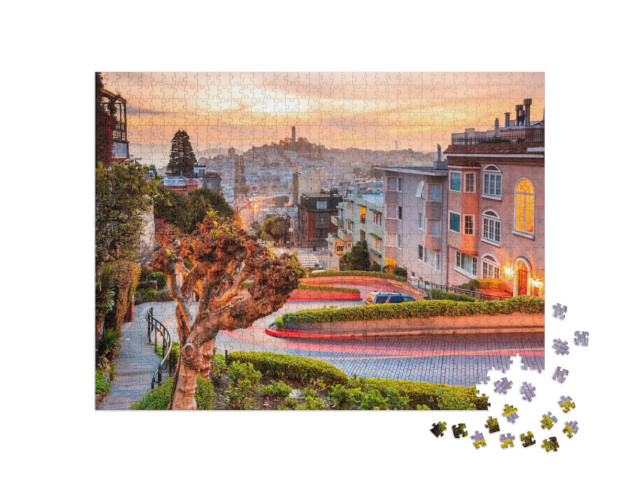 Puzzle de 1000 pièces « Les lacets de Lombard Street à San Francisco »