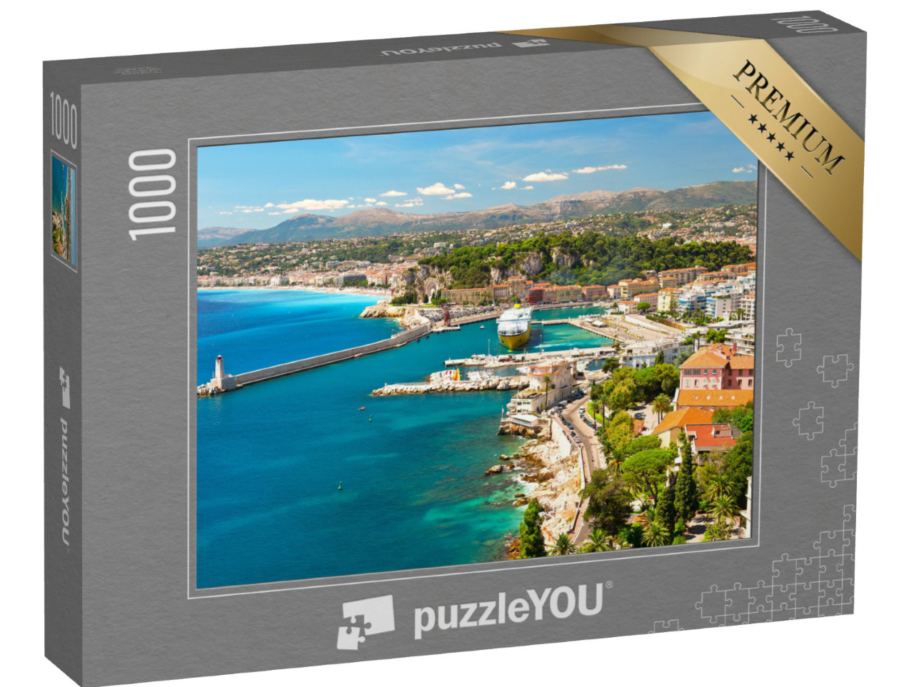 Puzzle de 1000 pièces « Vue sur Nice, station balnéaire méditerranéenne, Cote d'Azur, France »