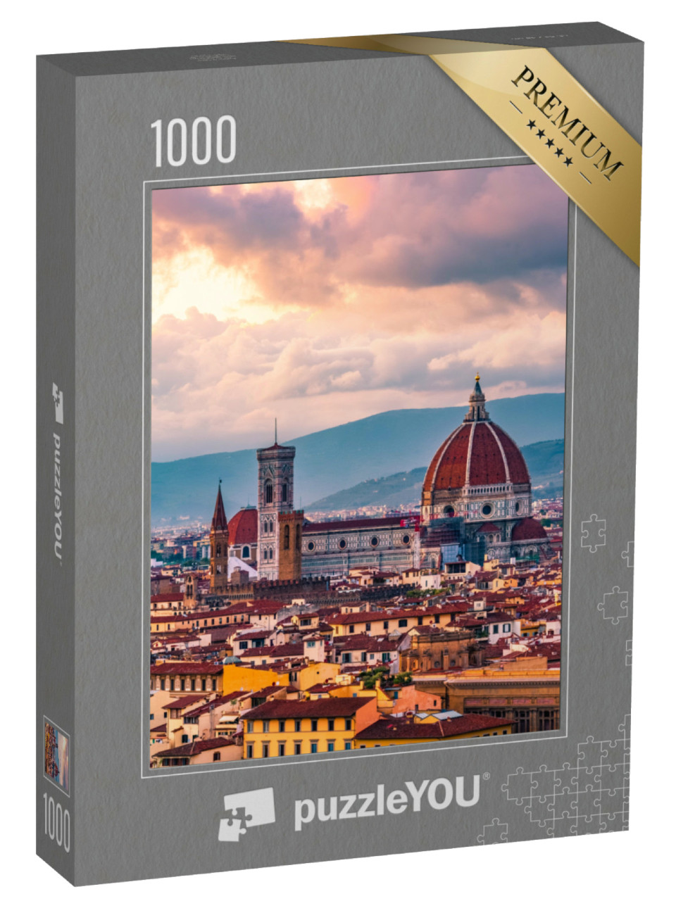 Puzzle de 1000 pièces « Coucher de soleil sur Florence en Italie »