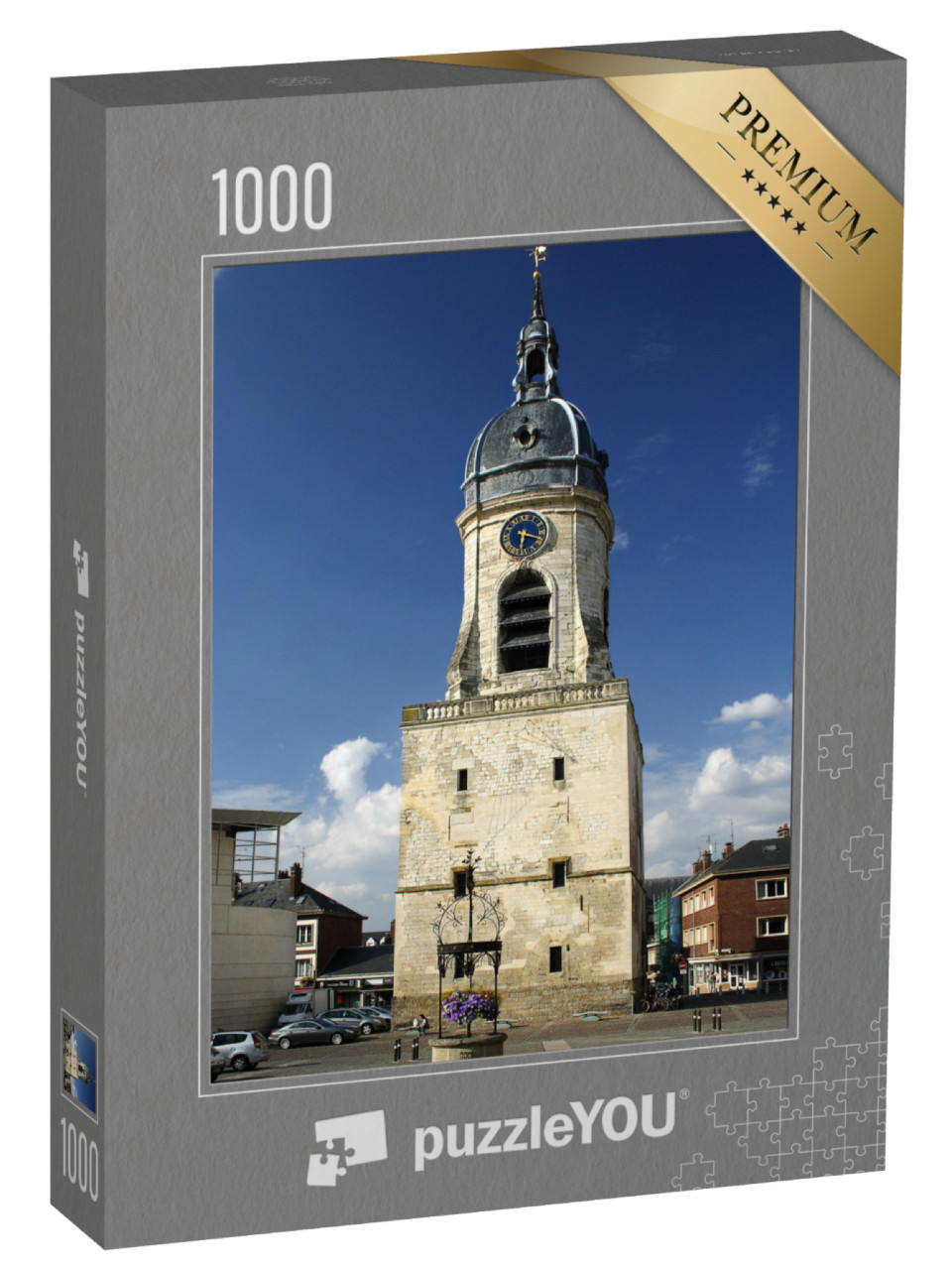 Puzzle de 1000 pièces « Beffroi d'Amiens, France, UNESCO - Clochers en Belgique et en France »