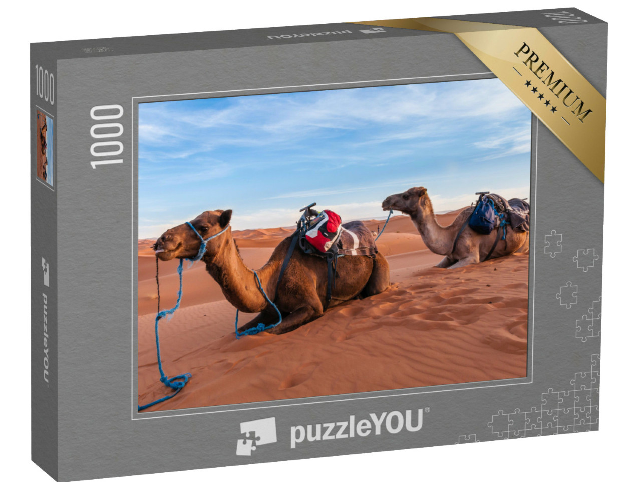 Puzzle de 1000 pièces « Caravane de chameaux dans le Sahara marocain »
