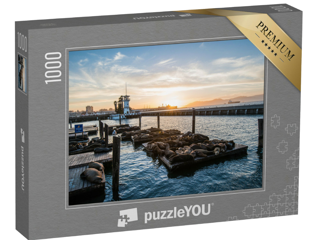 Puzzle de 1000 pièces « Lions de mer sur le Pier 39, San Francisco, Californie, États-Unis »