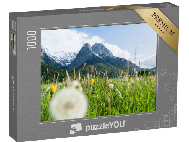 Puzzle de 1000 pièces « La Zugspitze en prairies fleuries »