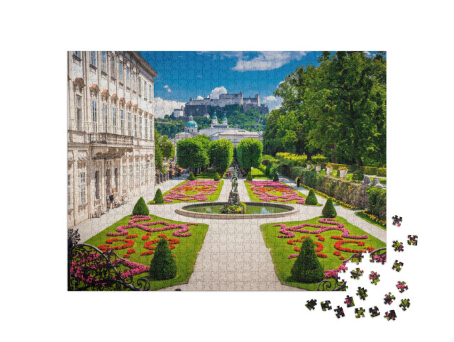 Puzzle de 1000 pièces « Le château de Mirabell et le château de Salzbourg, Autriche »