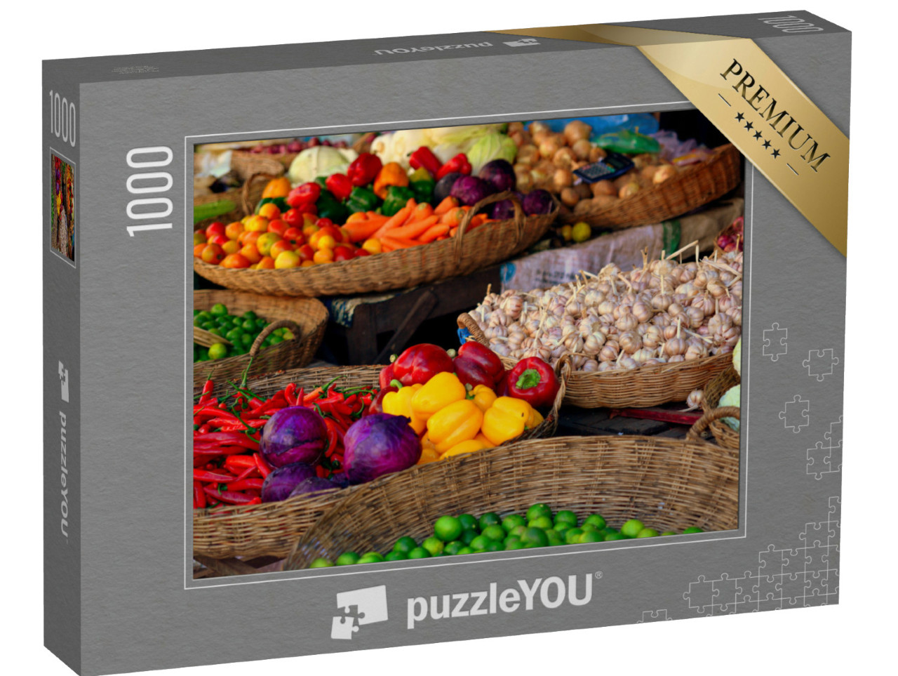 Puzzle de 1000 pièces « Légumes sur le marché de Siem Reap, Cambodge »