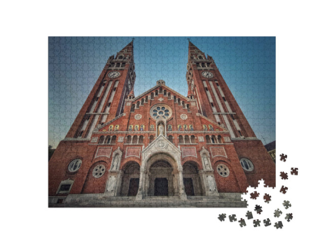 Puzzle de 1000 pièces « L'une des beautés de la Hongrie est la cathédrale de Szeged »