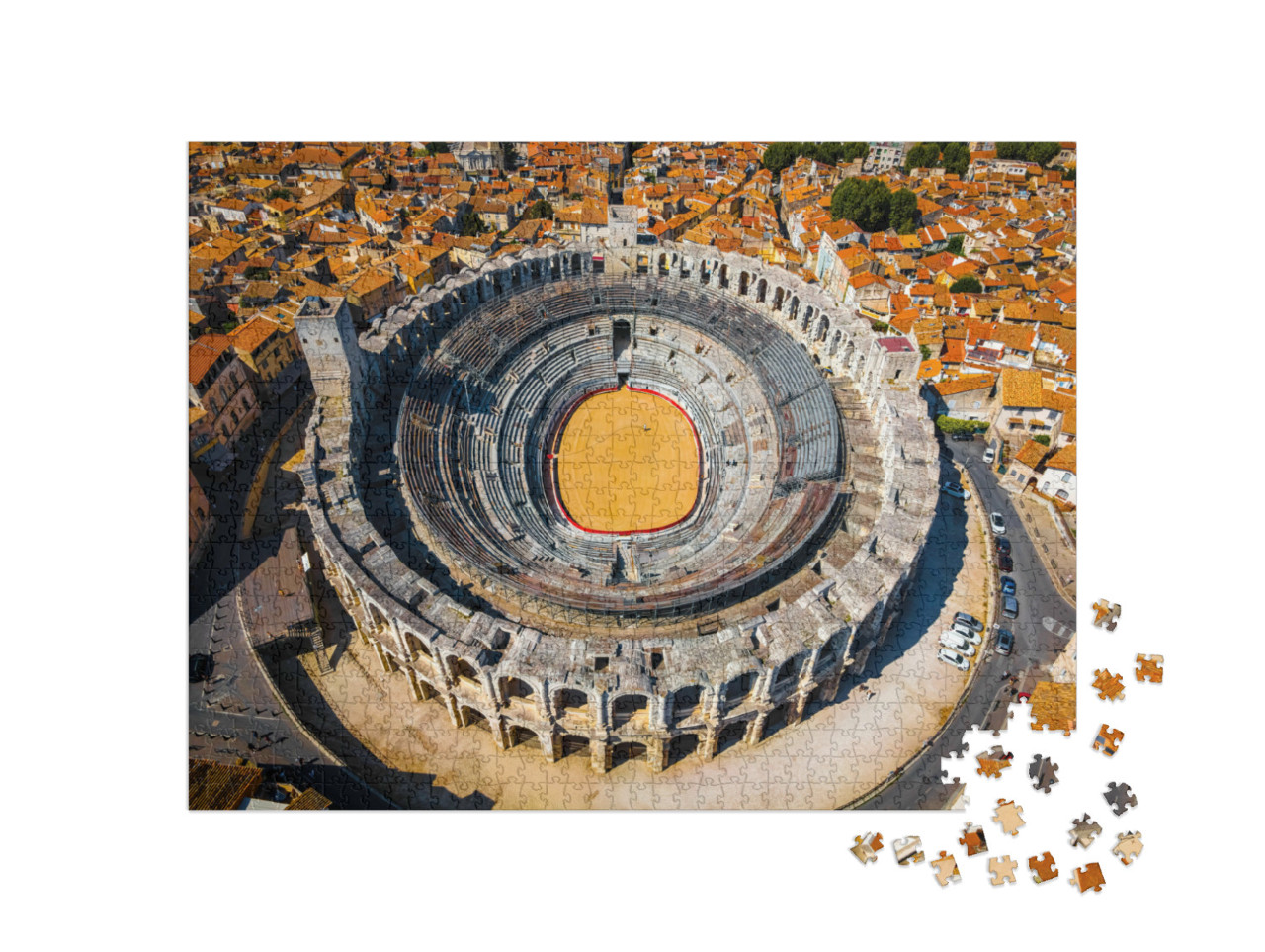 Puzzle de 1000 pièces « La vue aérienne d'Arles, une ville sur le Rhône dans la région Provence du sud de la France »