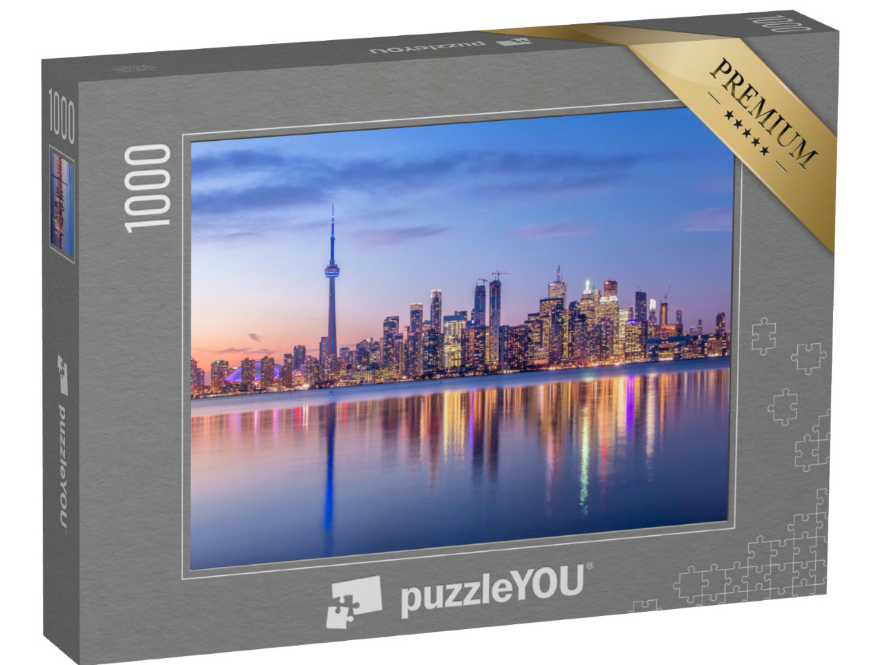 Puzzle de 1000 pièces « Skyline de Toronto avec lumière violette, Canada »