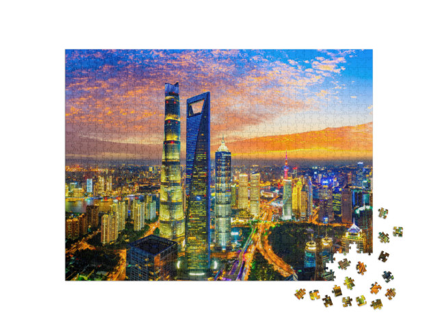 Puzzle de 1000 pièces « Shanghai de nuit »