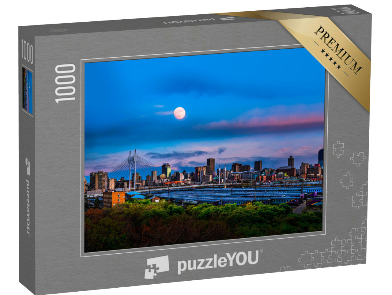 Puzzle de 1000 pièces « Skyline de Johannesburg avec le pont Nelson Mandela »
