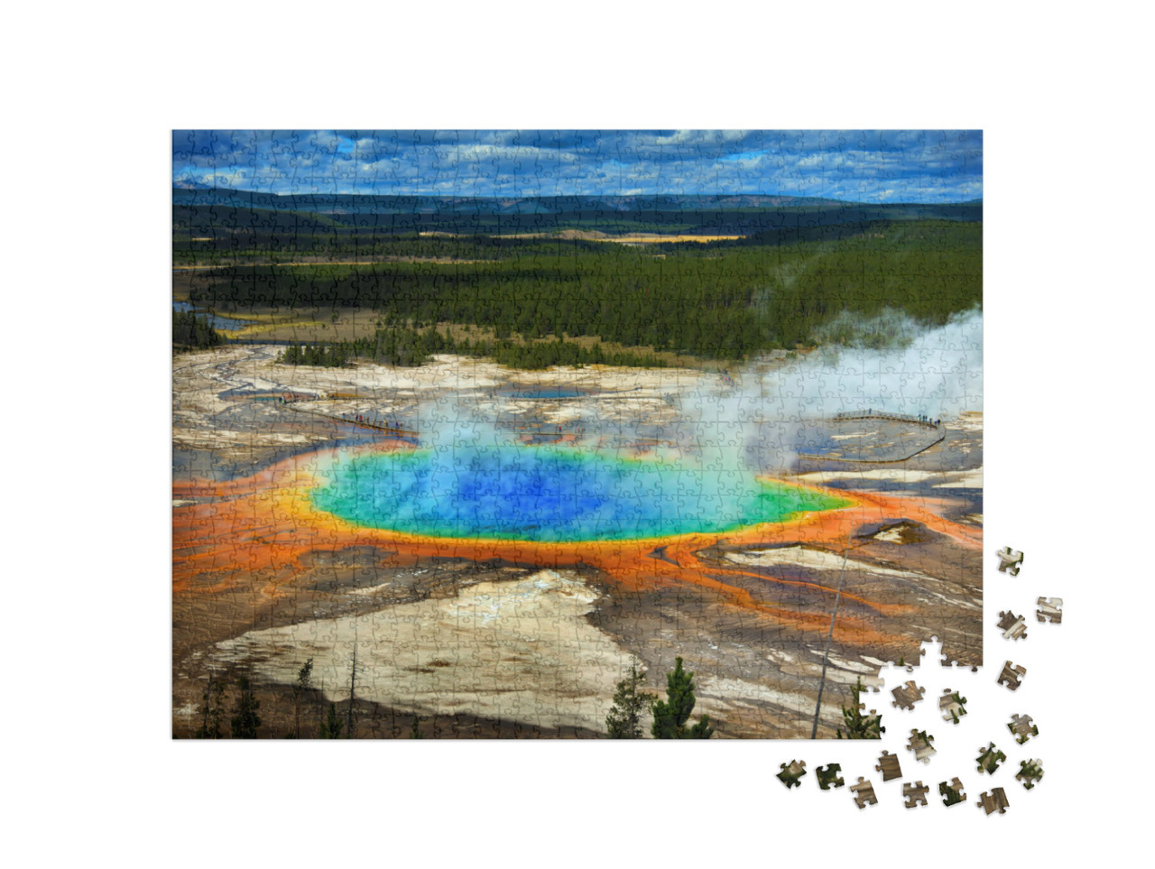 Puzzle de 1000 pièces « Grand Prismatic Spring, parc national de Yellowstone, États-Unis »