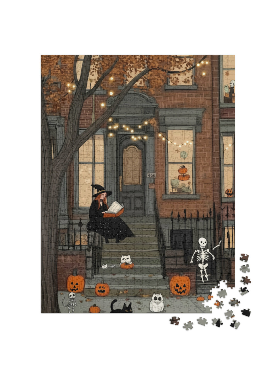 Puzzle de 1000 pièces « Entrée de la maison d'Halloween »
