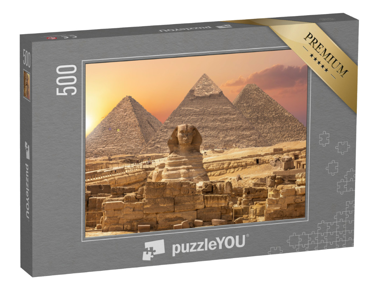 Puzzle de 500 pièces « Merveilles du monde d'Egypte : Pyramides avec Sphinx, Gizeh »