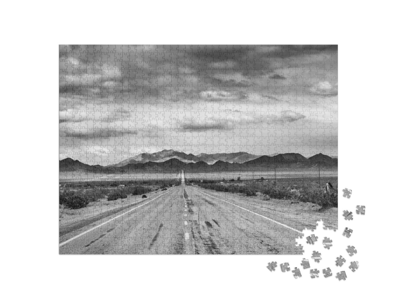 Puzzle de 1000 pièces « Route 66 historique le long du désert de Mojave »
