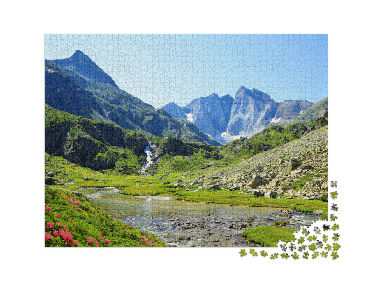 Puzzle de 2000 pièces « Montagne de Vignemale dans le Parc national des Pyrénées. Occitanie dans le sud de la France. »