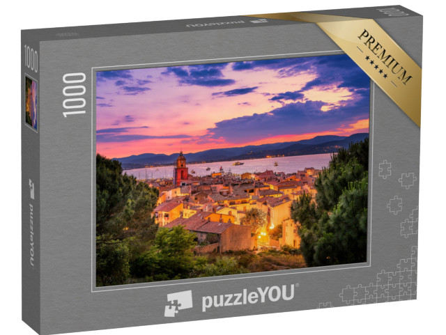 Puzzle de 1000 pièces « Vue de Saint-Tropez le soir sous le soleil dramatique de l'été »