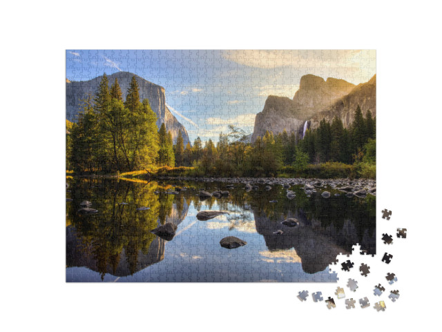 Puzzle de 1000 pièces « Lever de soleil dans la vallée de Yosemite, parc national de Yosemite, Californie »